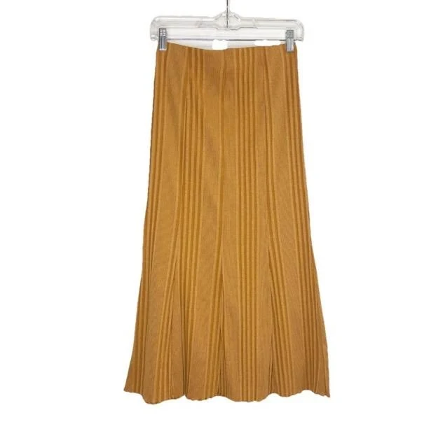 skirt Zara Ribbed Knit Mustard Yellow Maxi Skirt Sz S eBay - noeinacua0 $35