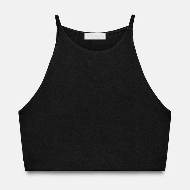 top Zara Stretch Halter Crop Top Zara USA $25.9