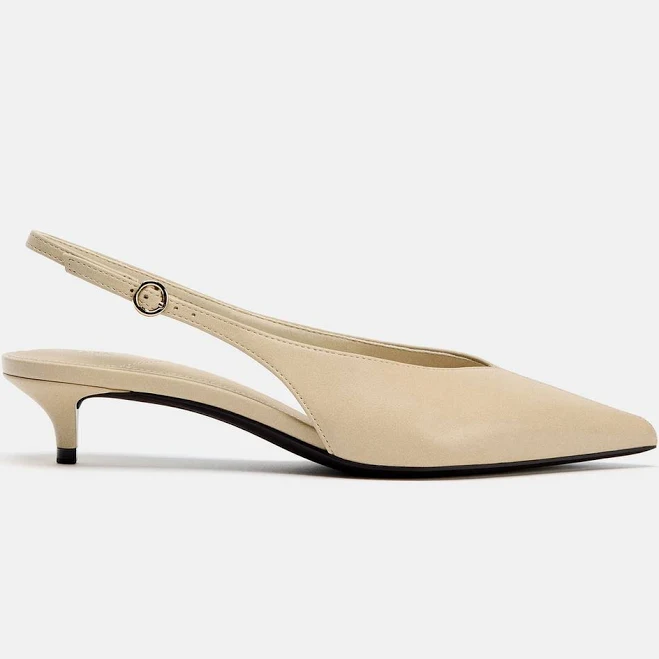 shoes Zara Women's Kitten Heel Slingback Shoes Zara USA $59.9