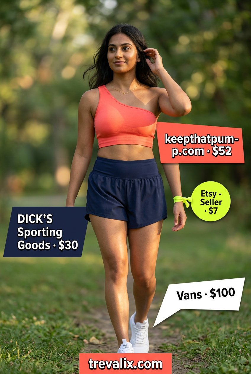 Coral asymmetric halter neck crop top for sporty summer days 2026. Athletic outfit.