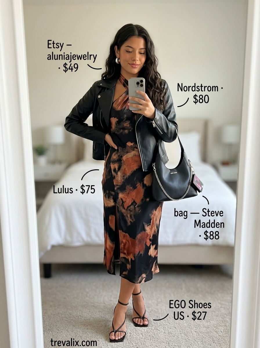 Retro abstract print halter slip dress for summer night outs, part of summer Halter Neck outfits for women 2026.