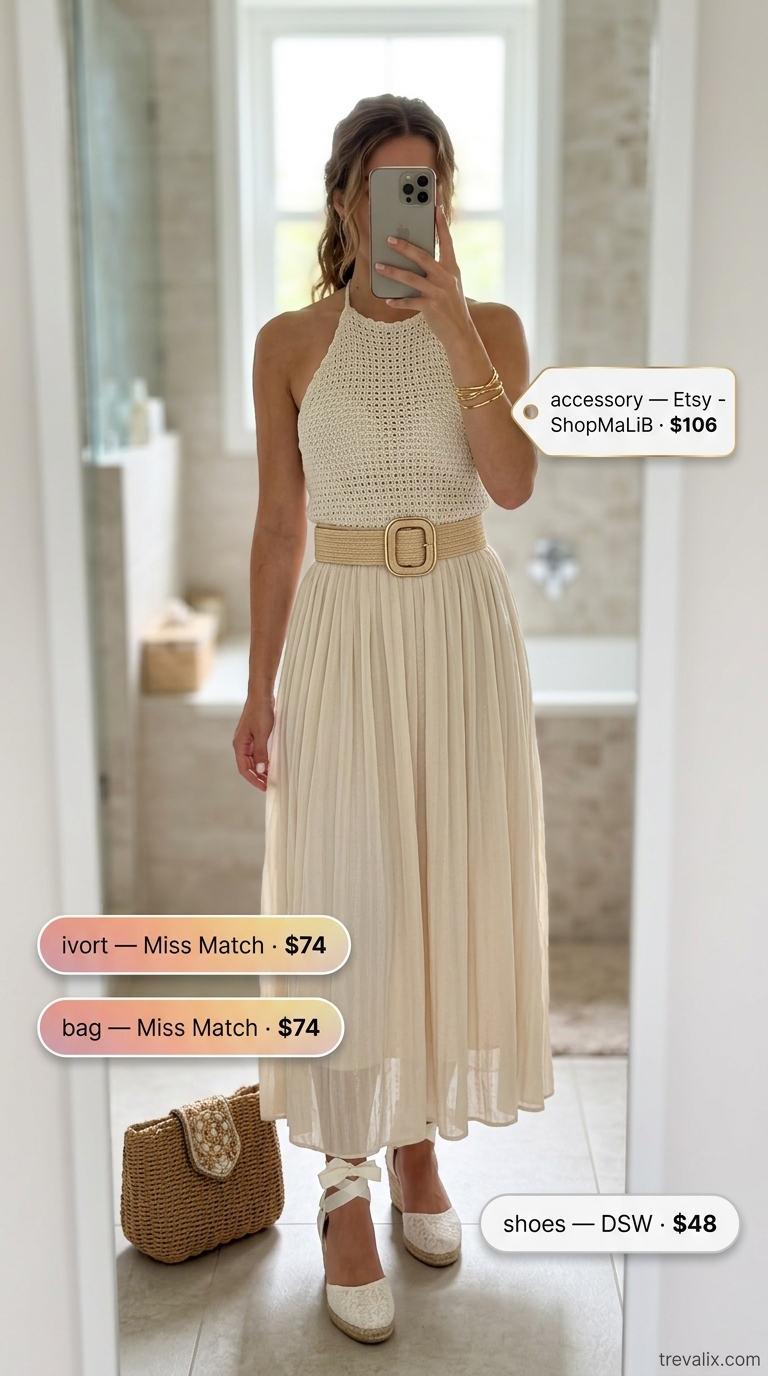 Bohemian sunset ombre halter set for women 2026, ideal for vacation evenings and summer parties.