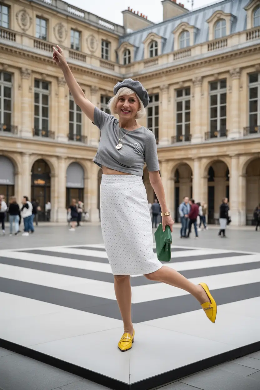 21 summer outfit for women over 60 2026 Playful Parisian Energy with a Modern Twist