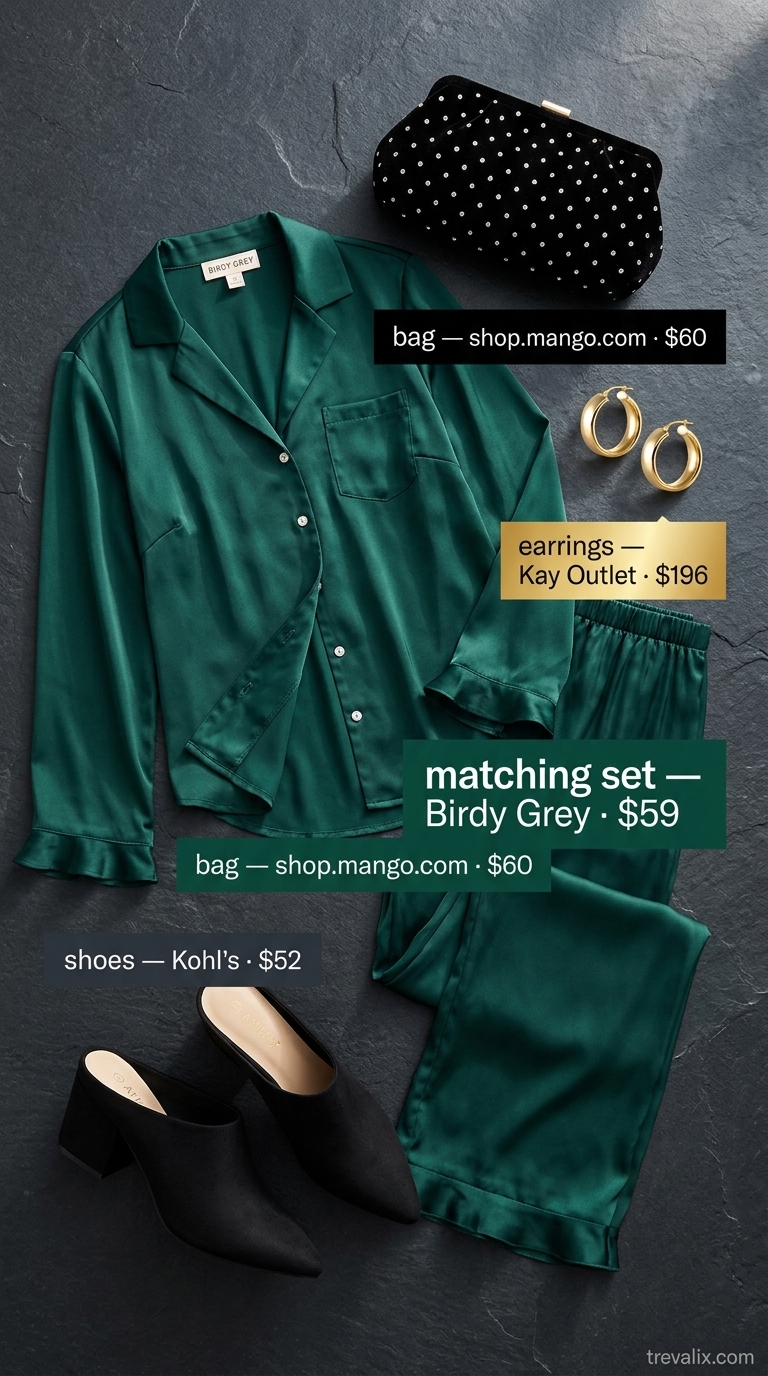 Bold emerald green matching set summer outfit for women over 60 2026. Perfect for evening events.