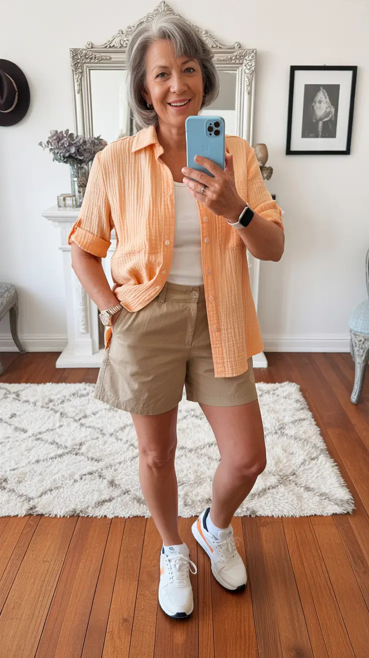 Timeless summer outfit for women over 50 2026 Relaxed Layers That Feel Like Real Life