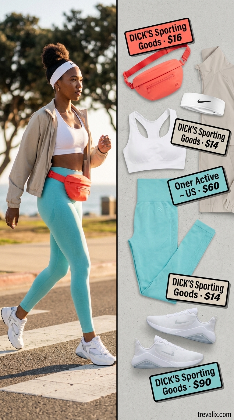 Trendy summer activewear for women 2026: Aqua blue matching set for beach workouts.