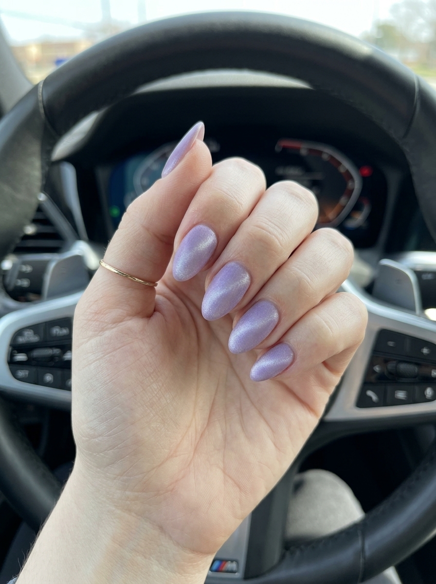 Velvet Lavender Dream Almond nails for almond summer nails 2026 for fair skin, perfect for date night.