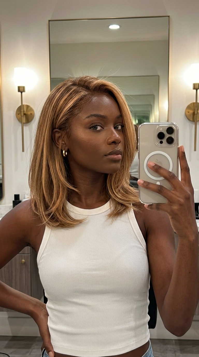Honeyed Apricot Blonde Hair 2026 long layered honeyed apricot blonde hair color with golden blonde, scattered strands — natural sunkissed style