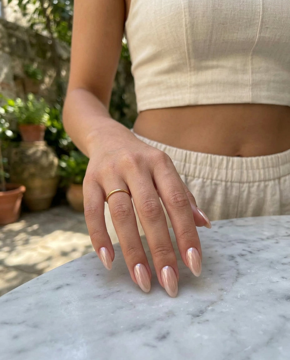 Nude Glazed Donut Nails - Summer 2026 Chic Nude Glazed Donut nails for daily wear outfits. Best for summer 2026.