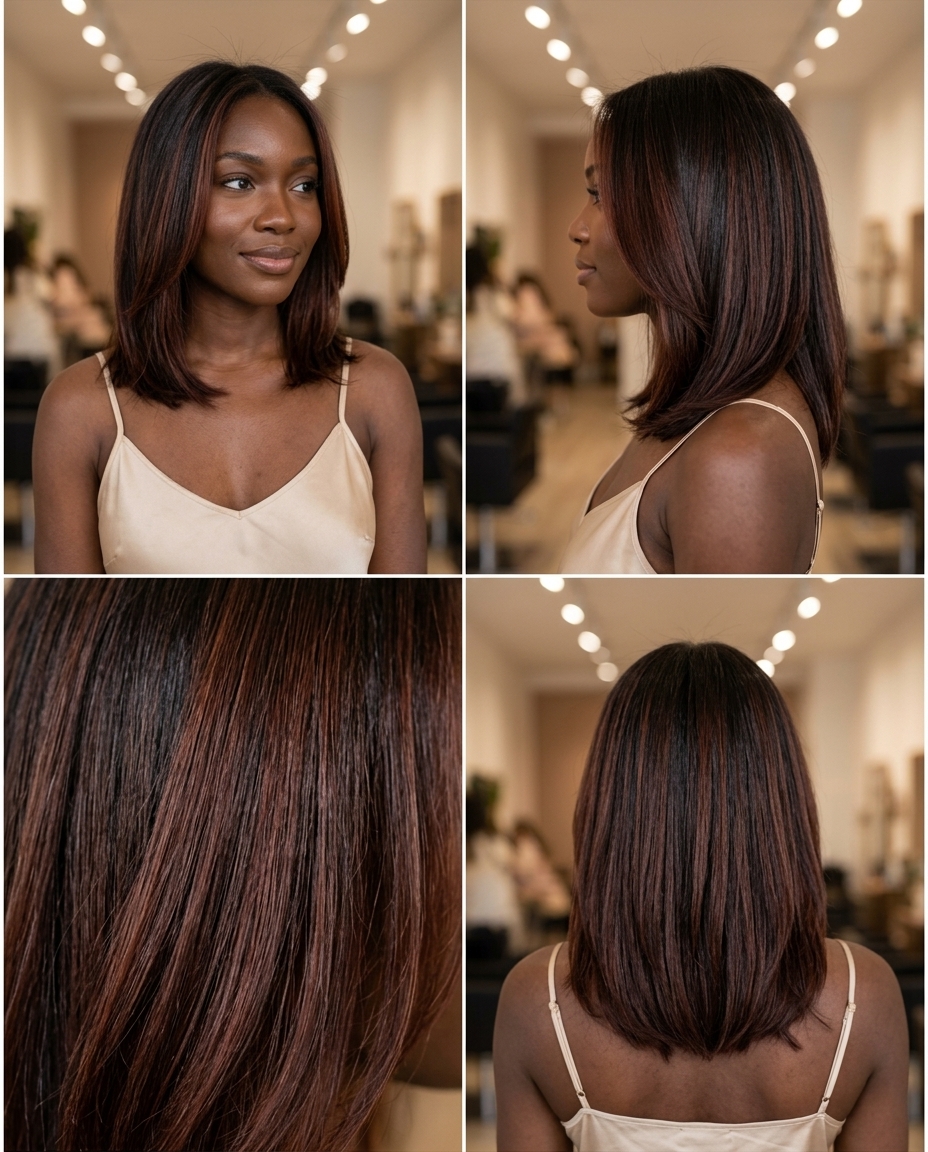 long mahogany ribbon balayage with deep chocolate and red-violet for romantic nights