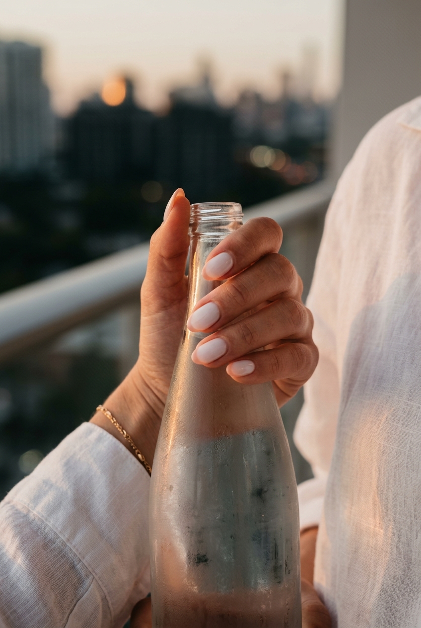 Oval Summer Nails 2026: Peach Fuzz French Oval summer nails 2026: Elegant sheer peach fuzz French tips on a clear or milky base for weddings.
