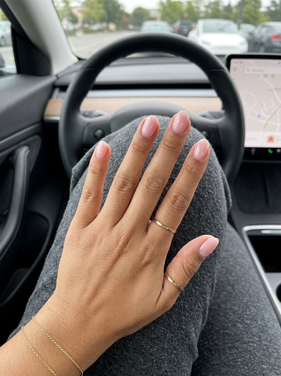 Sheer Pink Oval Nails 2026: Romantic Wedding Style Sheer Pink Milk Bath Oval: Romantic wedding nails with milky pink & glossy finish. Oval summer nails 2026.