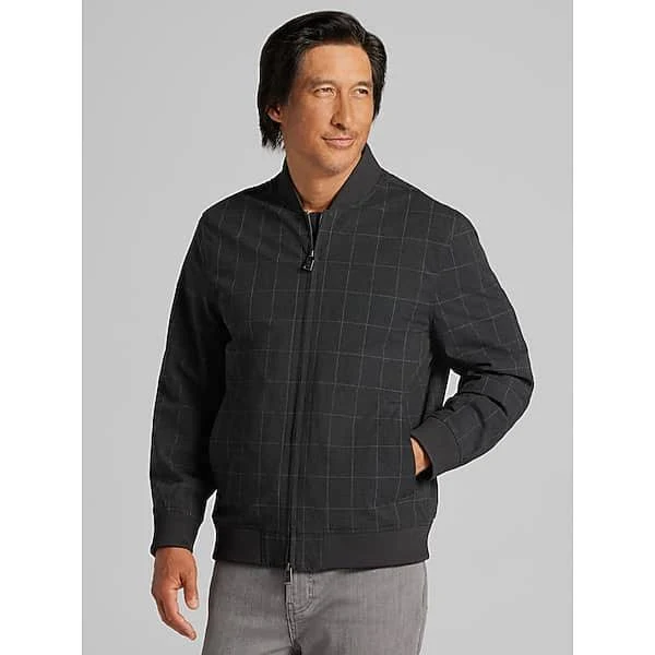 outerwear Awearness Kenneth Cole Men’s Stretch Bomber Jacket in Charcoal Gray – Modern Fit Lightweight Zip Jacket for Everyday Style Men's Wearhouse $19.99