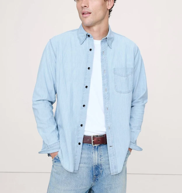 top Banana Republic Men's Standard-Fit Chambray Shirt Banana Republic $90