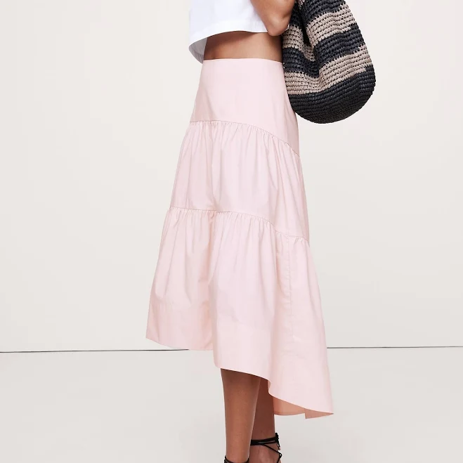 skirt Banana Republic Women's Cotton Poplin Drop-Waist Tiered Skirt Banana Republic $49.97