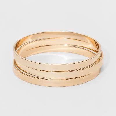 accessory Bangle Bracelet 3pc - A New Day Gold: Iron Material, One Size Fits Most Target $12.99