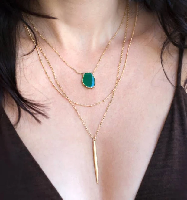 accessory Boho Chic Gemstone Slice Necklace Set Etsy - delezhen $86.1