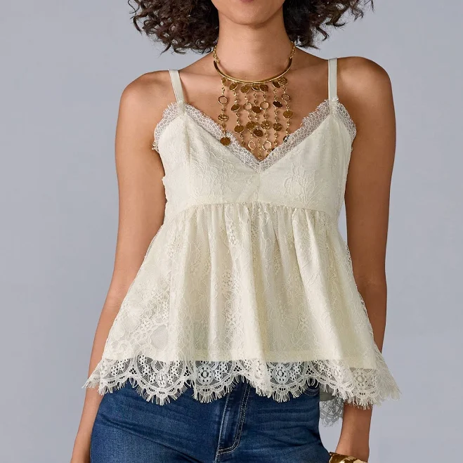 top Boston Proper Allure Scalloped Lace Peplum Top Boston Proper $19