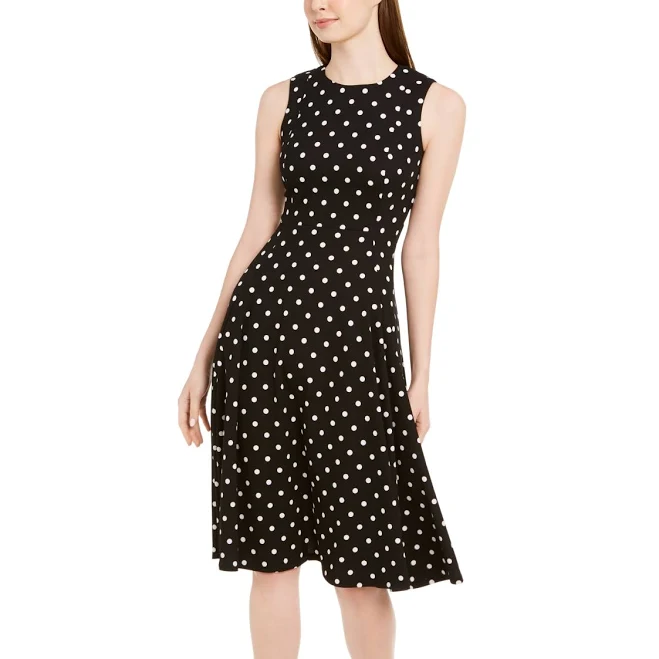dress Calvin Klein Women's Polka-Dot Fit & Flare Dress Macy's $99.98