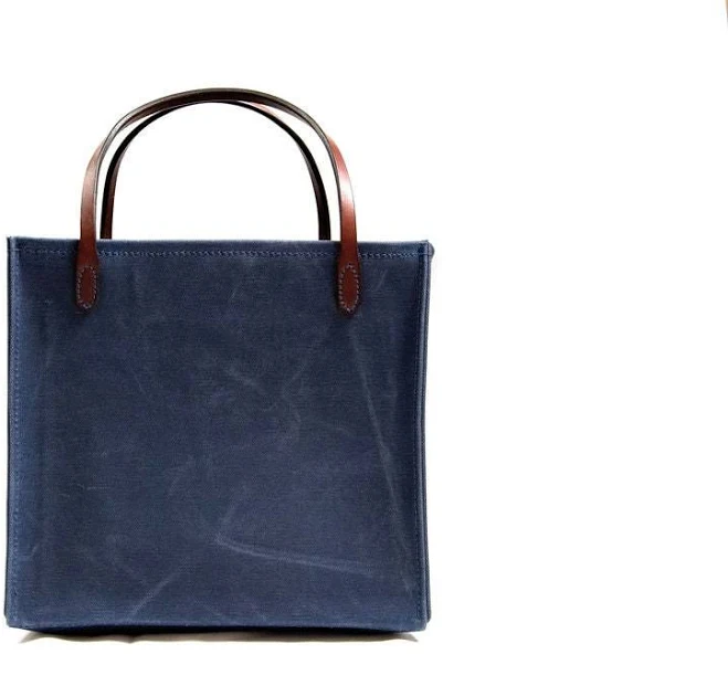 bag Canvas and Leather Tote Bag in Navy Etsy - Seller $124.99