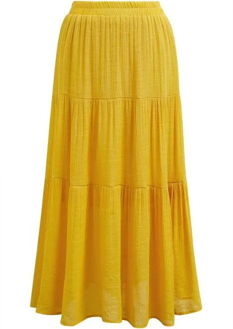skirt Crinkle Gathered Tiered Midi Skirt Chicwish $29.9