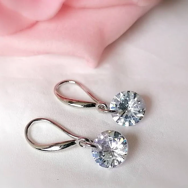 accessory Dainty Cubic Zirconia Silver Earrings Etsy - Seller $16.09