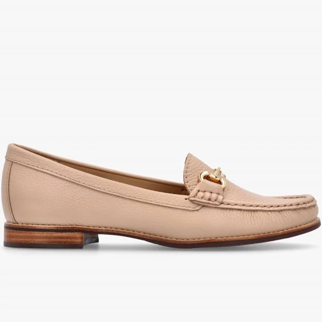 shoes Daniel Galtro Nude Tumbled Leather Snaffle Loafers Daniel Footwear $93.19