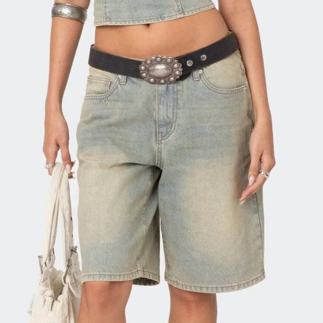 shorts Edikted Women's Shira Washed Denim Bermuda Shorts edikted $31.2