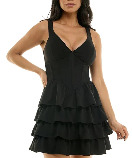 dress Emerald Sundae Tiered Ruffle Corset Mini Dress Macy's $48.3
