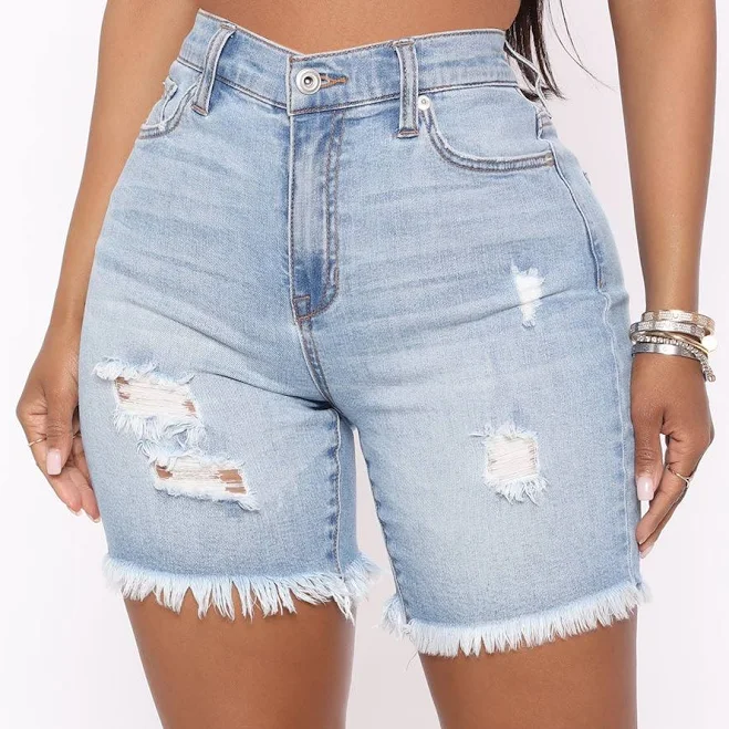 shorts Fashion Nova Women's Adrian Mid Rise Distressed Denim Bermuda Shorts Fashion Nova $21.99