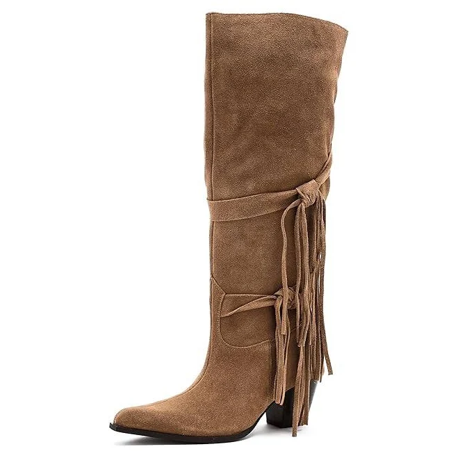 shoes Free People Fast Lane Fringe Suede Boots Zappos.com $136.4