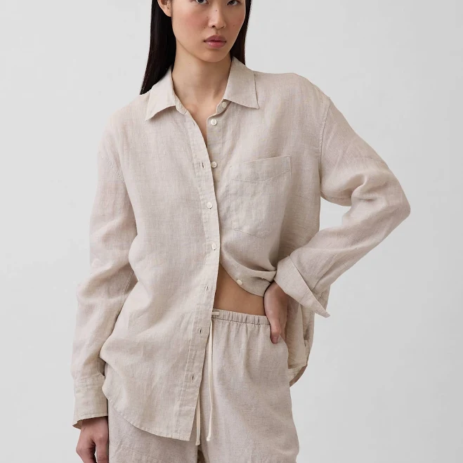 top Gap Women's Oversized Linen Shirt Gap $63