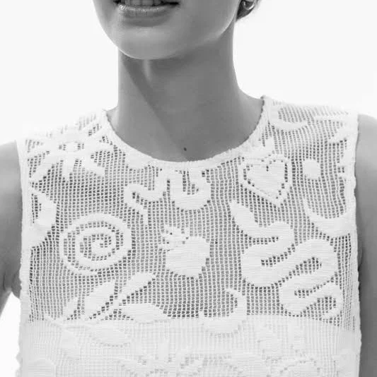 top H&M Ladies Motif-Detail Mesh Top H&M $24.99