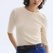 top H&M Ladies Rib-Knit T-Shirt H&M $24.99