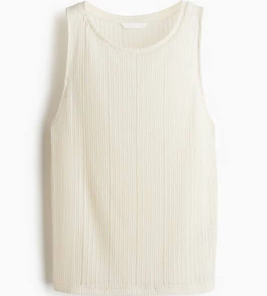 top H&M Ladies Rib-Knit Tank Top H&M $12.99