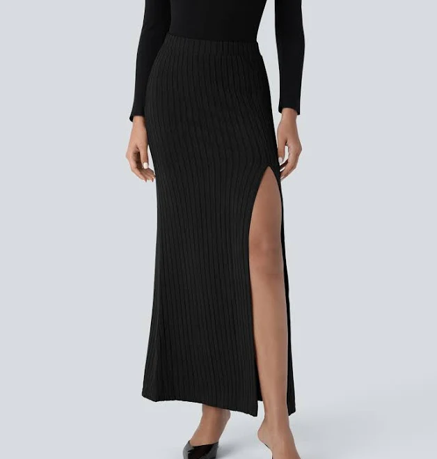 skirt Halara Ribbed Knit Mid Rise Maxi Skirt halara $24.95