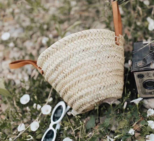 bag Handwoven Straw Bag with Leather Handles Etsy - LoomAndField $24