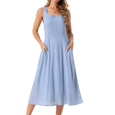 dress Inspire Chic Women's Sleeveless Flowy Linen Maxi Sundress Target $41.99