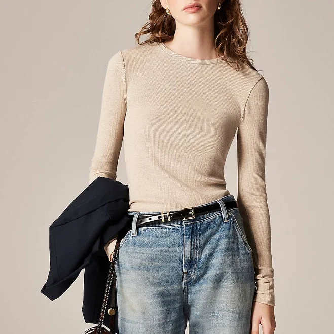 top J.Crew Women's Perfect Rib Long-Sleeve T-Shirt J.Crew $36.5