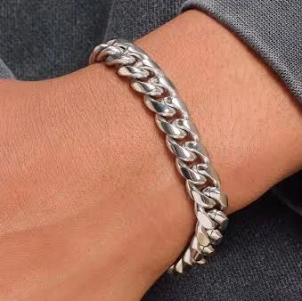 accessory JAXXON Men's 10mm Cuban Link Silver Bracelet Jaxxon $179