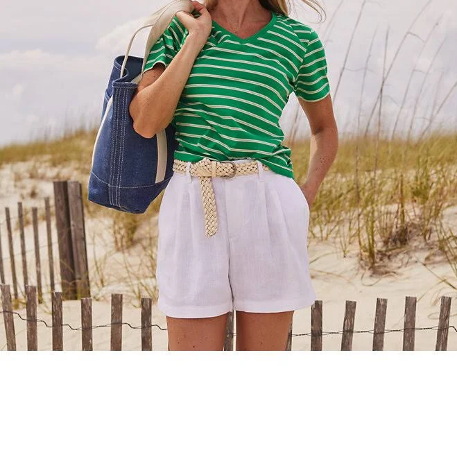 shorts Lands' End Women's High Rise Pleated A-line 5" Linen Shorts Lands' End $38.97