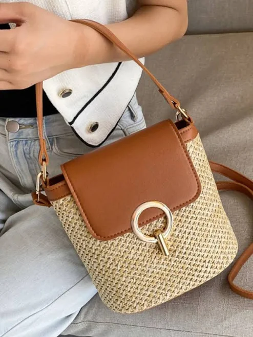 bag Lily Bloom Woven Straw Crossbody Bag Lily Bloom Store $39.21