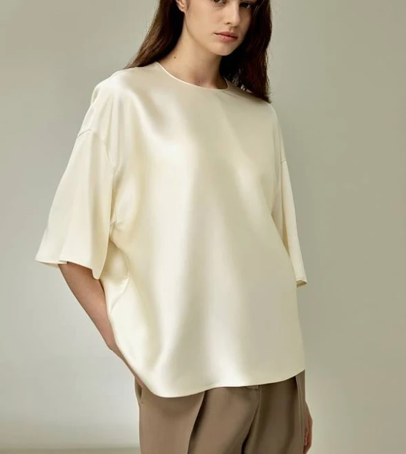 top Lilysilk Women's Relaxed Silk Crewneck Blouse LilySilk $209