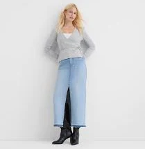 skirt Loft Women's Rivete Front Slit Denim Maxi Skirt LOFT $44.97