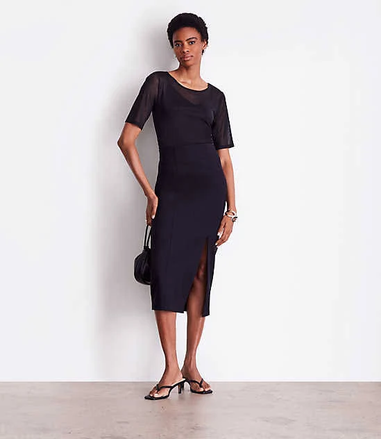 midi skirt Loft Women's Versa Ponte Column Midi Skirt LOFT $39.97