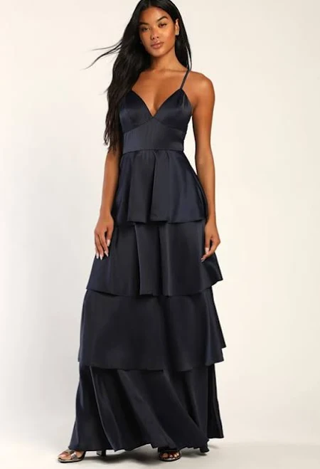dress Lulus Satin Tiered Gown Lulus $40