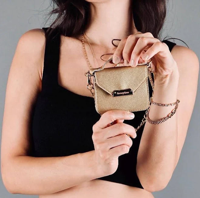 bag Micro Vegan Leather Crossbody Bag with Gold Chain Strap Etsy - Seller $29.8