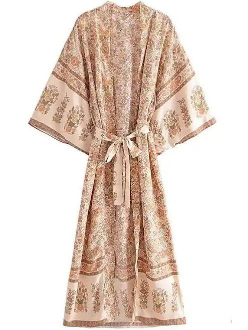 outerwear Midi Floral Boho Kimono Boho Mood $46.9