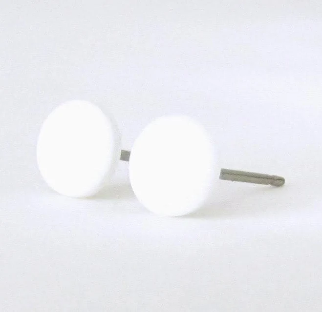 accessory Minimalist White Stud Earrings Etsy - HouseofShiba $15