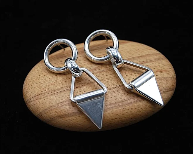 accessory Nickel-Free Statement Geometric Silver Hoop Earrings Etsy - Seller $23.04